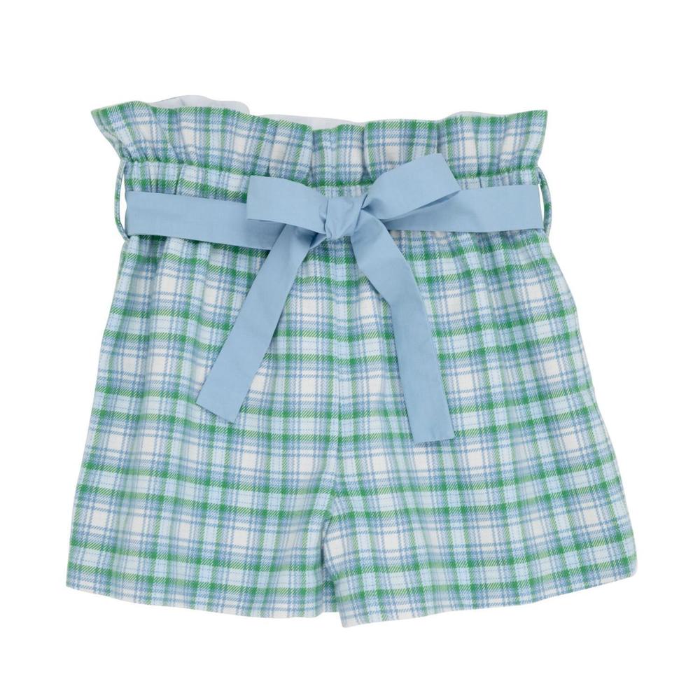 NEW THE BEAUFORT BONNET COMPANY girl's maddie bea bag shorts in eastpoint plaid
